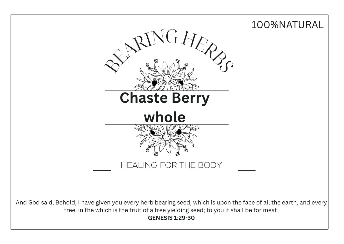 Vitex chasteberry whole