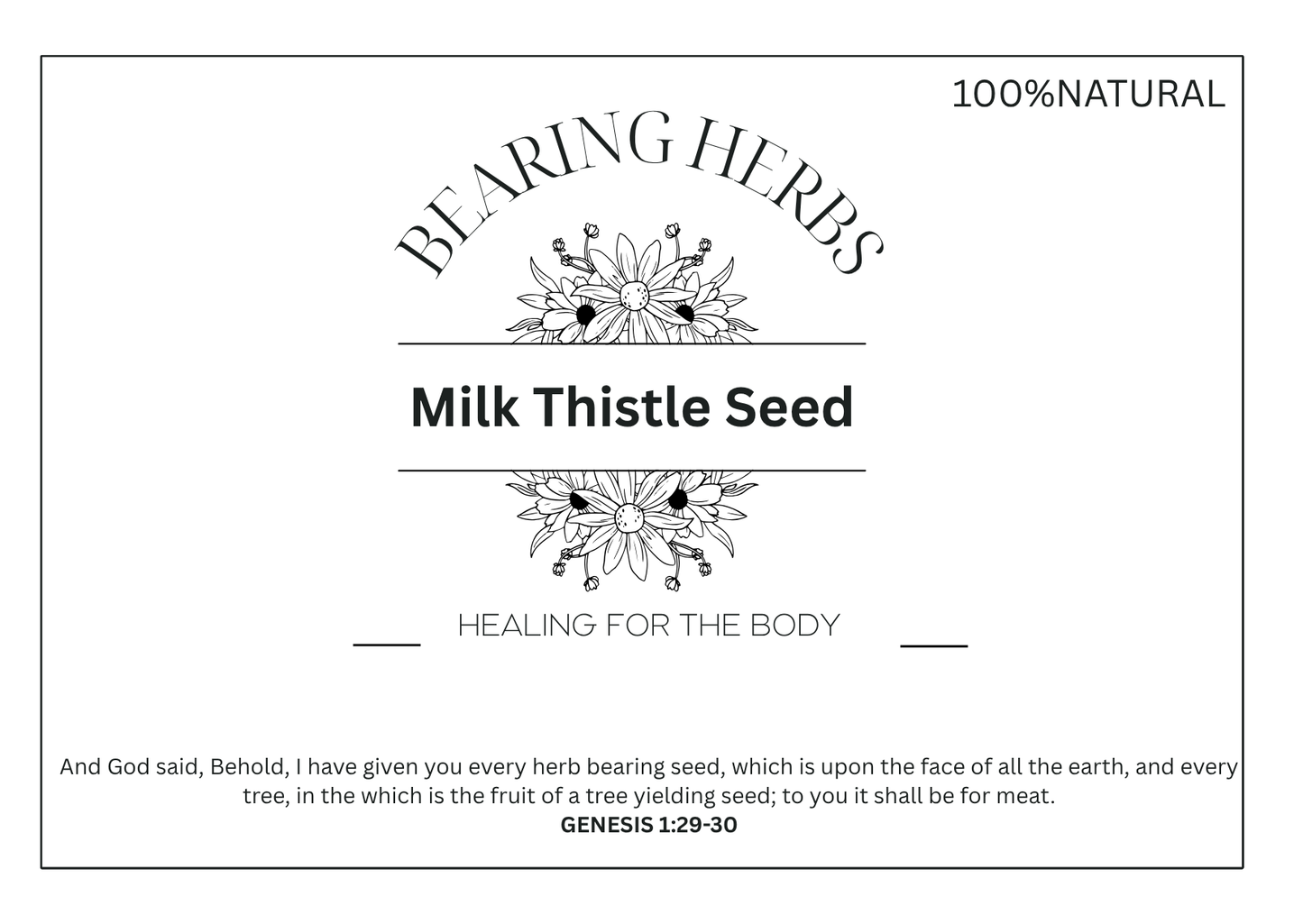 Milk Thistle Seed