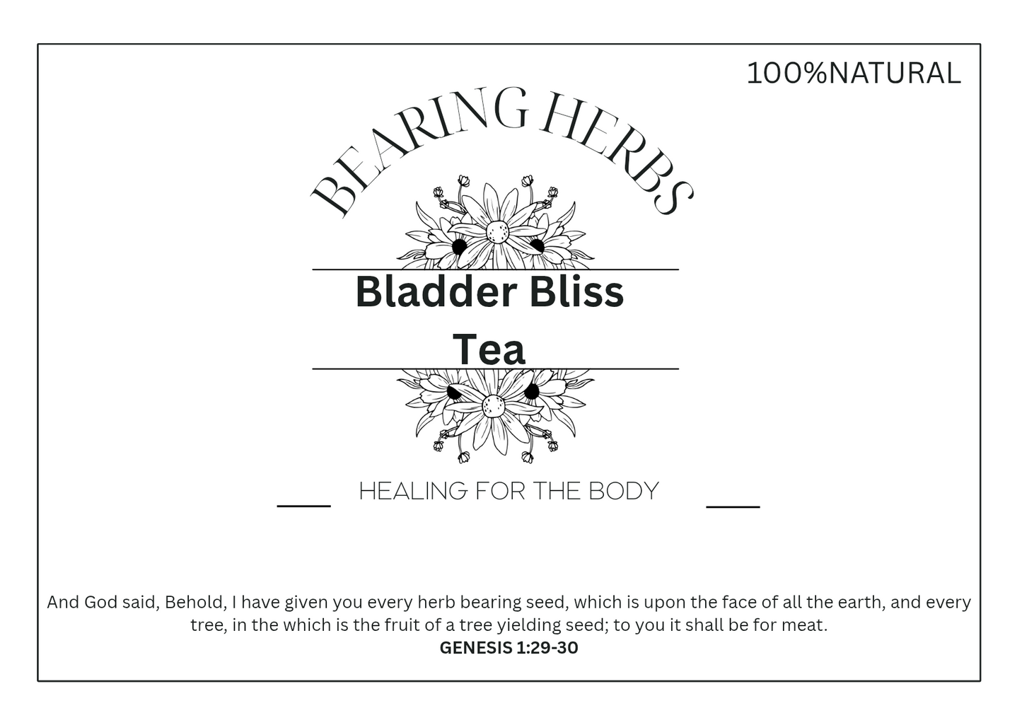Bladder Bliss Organic Tea