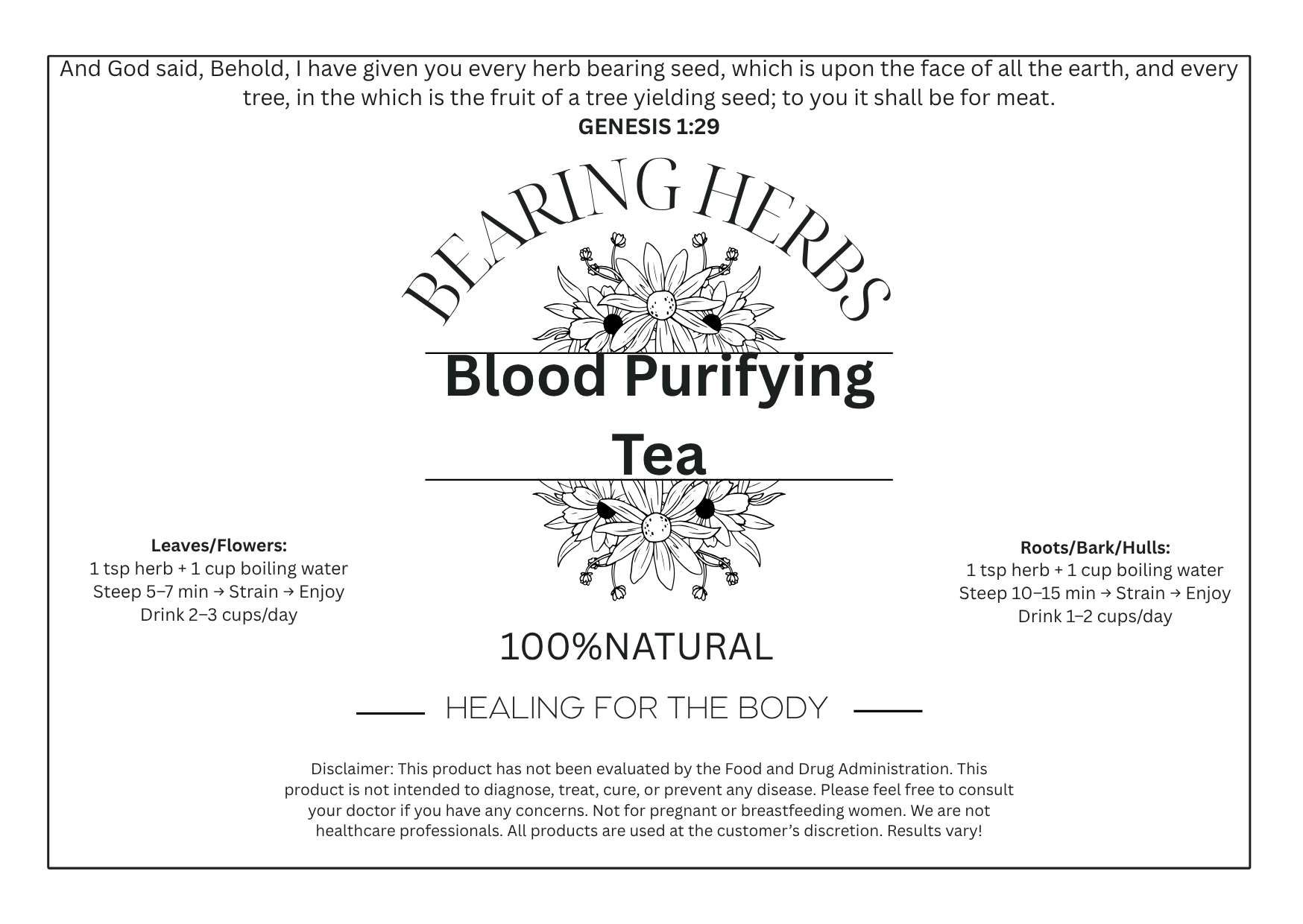 Blood Purifying Tea