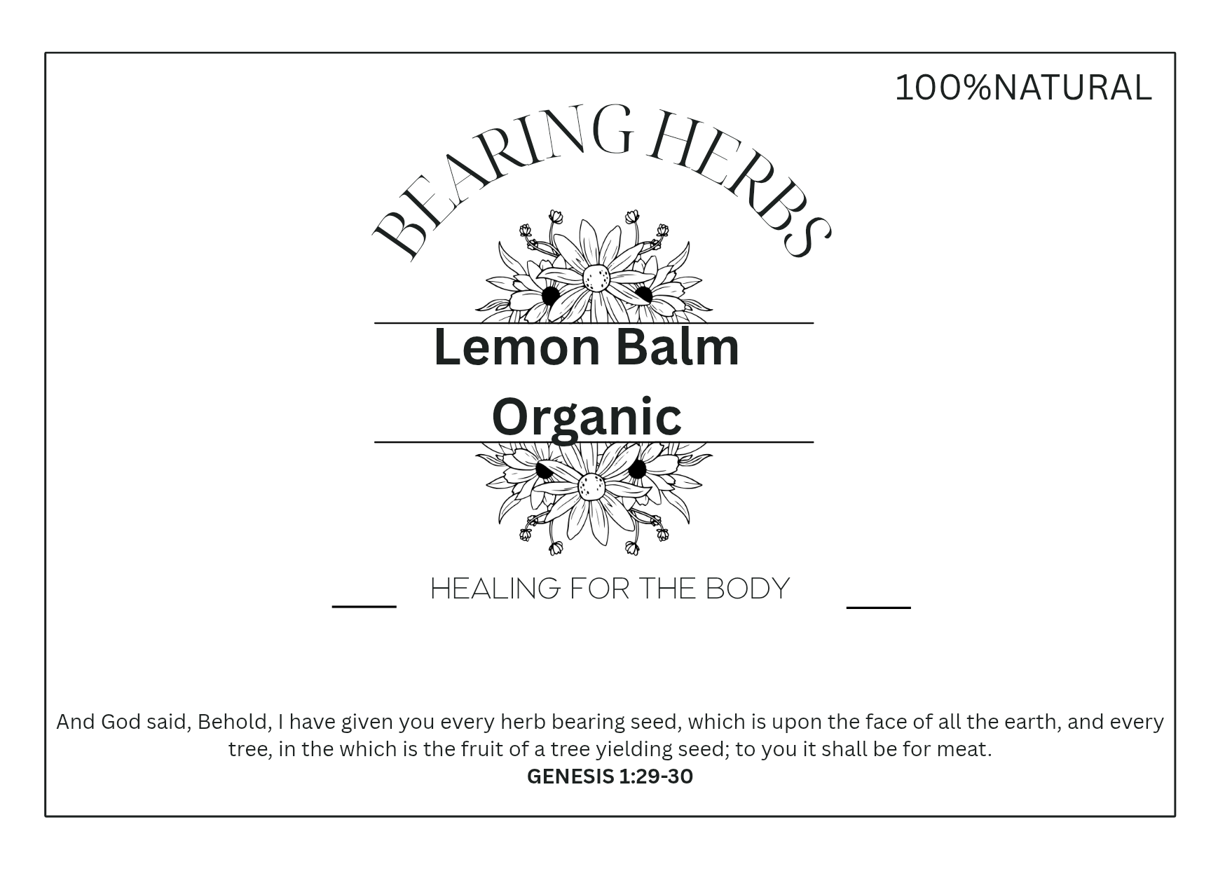 Lemon Balm Leaf  Organic