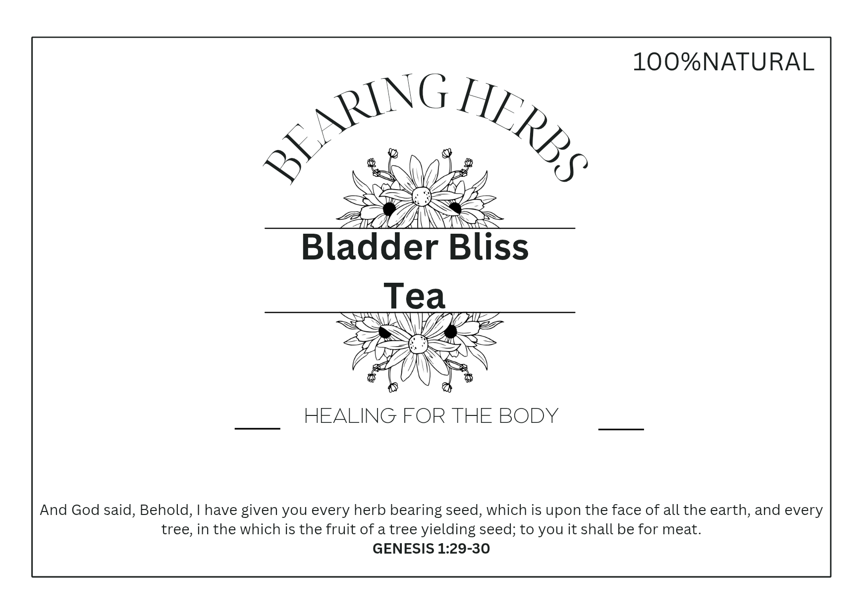 Bladder Bliss Organic Tea